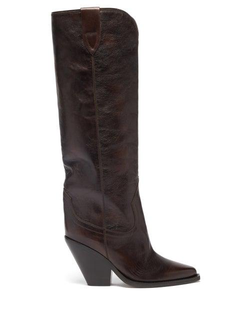 Isabel Marant - Lomero Leather Knee-high Boots - Womens - Brown