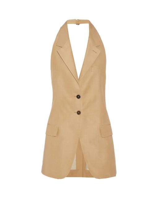 Jil Sander Agassi Tussa Silk Sleeveless Jacket