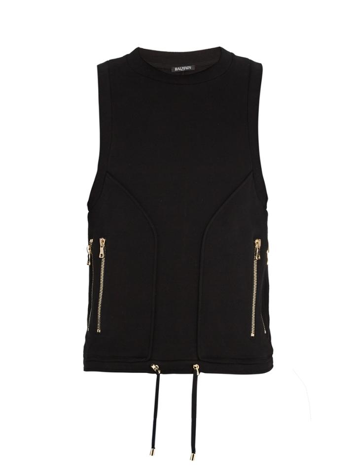 Balmain Contrast-panel Cotton Sweatshirt