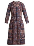 Matchesfashion.com Sea - Gemma Cotton Peasant Dress - Womens - Navy Multi
