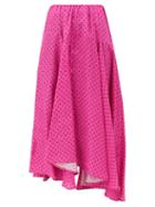 Matchesfashion.com Balenciaga - Polka-dot Jersey Midi Skirt - Womens - Pink Print