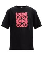 Loewe - Logo-embroidered Cotton-jersey T-shirt - Mens - Black
