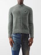 Craig Green - Eyelet-embellished Brushed Knitted Zipped Sweater - Mens - Green