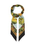 Matchesfashion.com Dolce & Gabbana - Pumpkin-print Silk-satin Scarf - Womens - Orange Multi