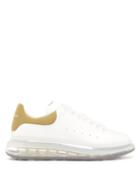 Mens Shoes Alexander Mcqueen - Exaggerated-sole Leather Trainers - Mens - White