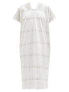 Pippa Holt - No.288 Embroidered Cotton-blend Kaftan - Womens - White Silver