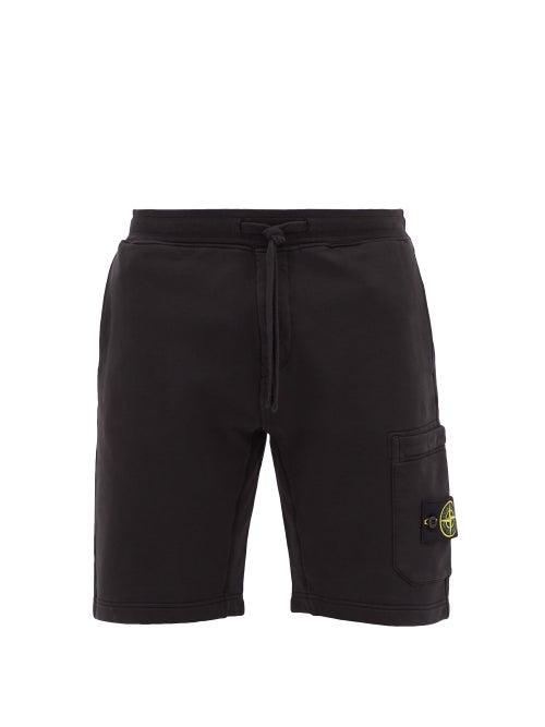 Stone Island - Logo-patch Cotton-jersey Cargo Shorts - Mens - Black