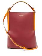 Matchesfashion.com Burberry - Peggy Leather Bucket Bag - Womens - Burgundy Multi