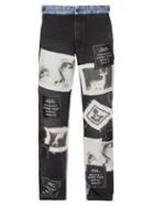 Matchesfashion.com Palm Angels - Logo Patch Two Tone Denim Jeans - Mens - Black