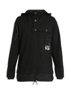 Matchesfashion.com Y-3 - Sashiko Embroidered Hooded Cotton Sweatshirt - Mens - Black