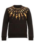 Matchesfashion.com Neil Barrett - Fire Lightning Bolt Neoprene Sweatshirt - Mens - Black