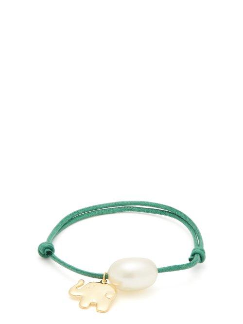 Matchesfashion.com Aurlie Bidermann - Grigri Gold Plated Elephant Bracelet - Womens - Green