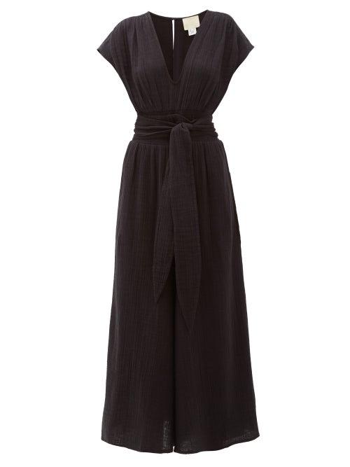 Matchesfashion.com Anaak - Anneka Wide-leg Cotton-gauze Jumpsuit - Womens - Black