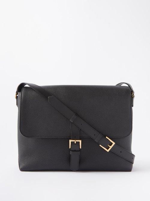 Tom Ford - Medium Grained-leather Cross-body Bag - Mens - Black