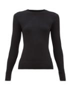 Matchesfashion.com Joostricot - Peachskin Round-neck Cotton-blend Sweater - Womens - Black