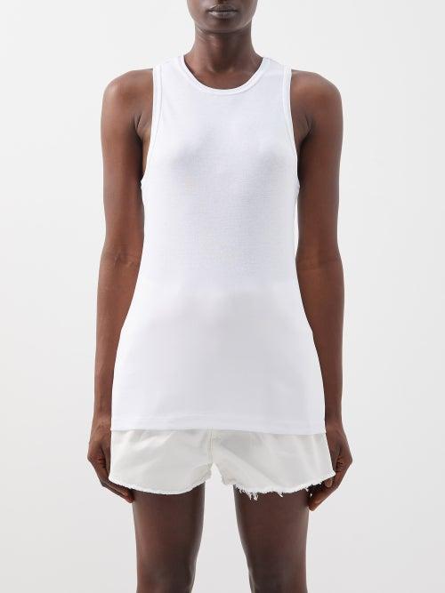 Raey - Ribbed Organic-cotton Jersey Sports Vest - Womens - White