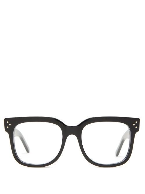 Matchesfashion.com Celine Eyewear - Square Acetate Glasses - Womens - Black