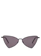Matchesfashion.com Saint Laurent - Angular Metal Sunglasses - Mens - Black