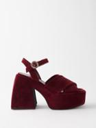 Nodaleto - Bulla Joni 100 Velvet Sandals - Womens - Burgundy