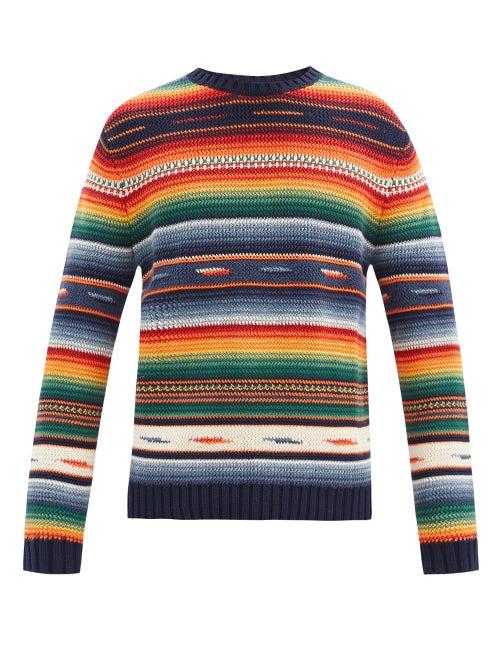 Matchesfashion.com Polo Ralph Lauren - Striped Cotton-blend Sweater - Mens - Multi