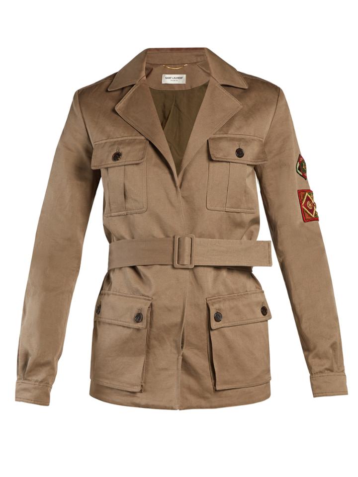 Saint Laurent Cargo-pocket Belted Military Jacket