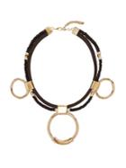 Chloé Sawyer Leather, Bead And Brass Hoop Necklace