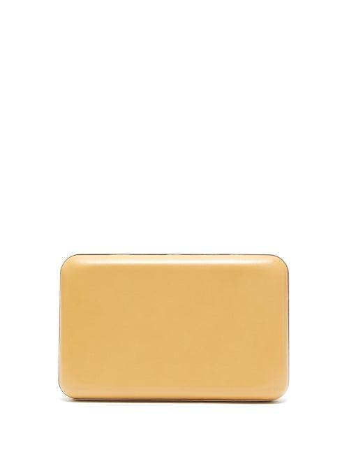 Matchesfashion.com The Row - Moulded Leather Clutch - Womens - Light Yellow