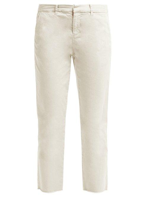 Matchesfashion.com Nili Lotan - Montauk Cotton Blend Twill Trousers - Womens - Ivory