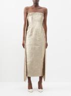 Emilia Wickstead - Xanthe Off-the-shoulder Sequinned Dress - Womens - Gold