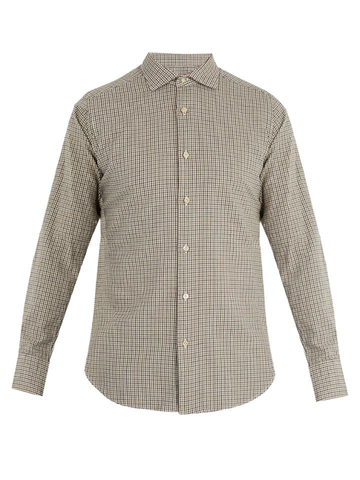 The Gigi Skat Single-cuff Micro-checked Shirt