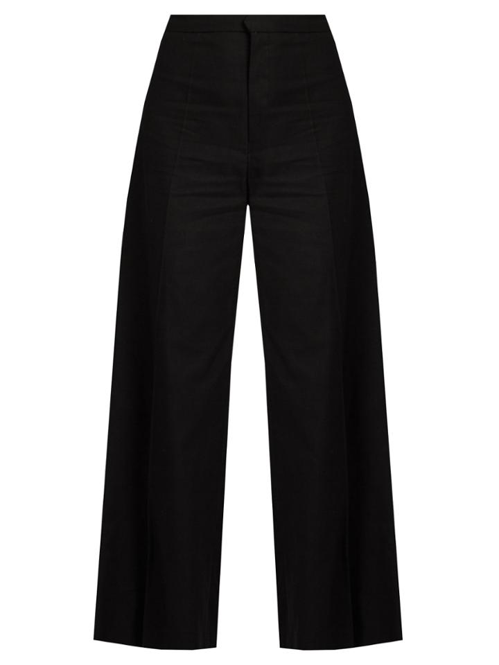 Isabel Marant Spanel Wide-leg Cotton-blend Cropped Trousers