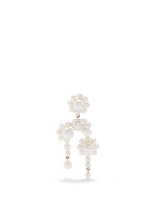 Sophie Bille Brahe - Fontaine Marguerite Pearl & Gold Single Earring - Womens - Pearl