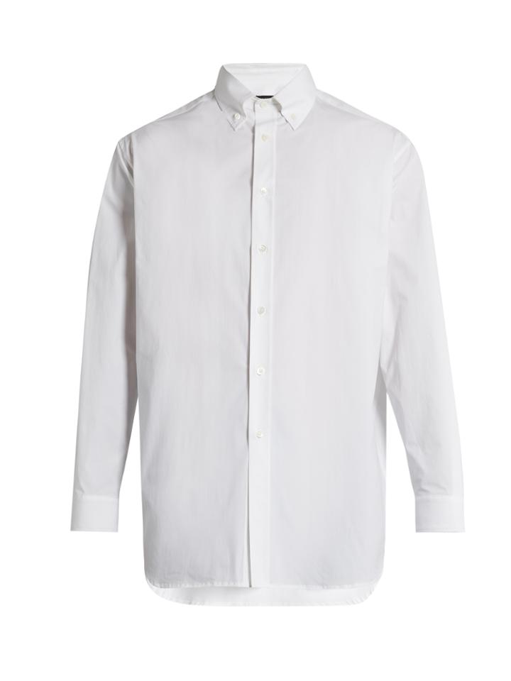 Raf Simons Embroidered-back Stretch-cotton Shirt