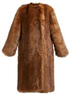 Matchesfashion.com Givenchy - Single Breasted Faux Fur Coat - Womens - Brown