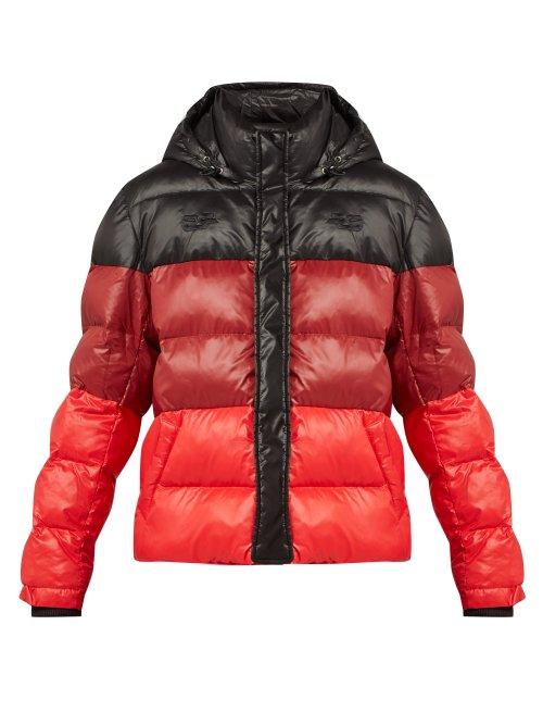 Matchesfashion.com Pswl - Striped Quilted Down Filled Jacket - Womens - Black