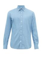 Matchesfashion.com Thom Sweeney - Button Down Collar Chambray Shirt - Mens - Blue Multi