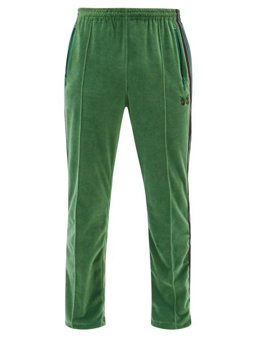 Matchesfashion.com Needles - Butterfly-embroidered Cotton-blend Track Pants - Mens - Green