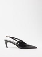 Toteme - The Sharp 50 Patent-leather Slingback Pumps - Womens - Black