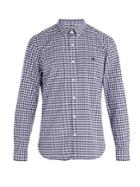 Burberry Navy Gingham-check Cotton Shirt