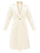 Matchesfashion.com Brock Collection - Belted Single-breasted Boucl-wool Coat - Womens - Ivory