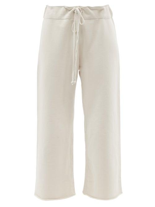 Ladies Rtw Nili Lotan - Kiki Cotton-jersey Wide-leg Track Pants - Womens - White
