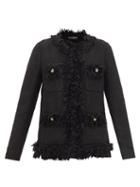Dolce & Gabbana - Collarless Boucl-tweed Jacket - Womens - Black