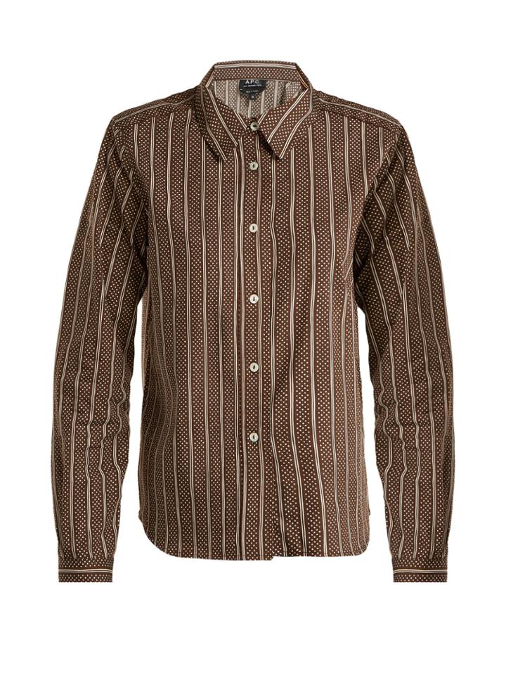 A.p.c. Mike Cotton And Silk-blend Shirt