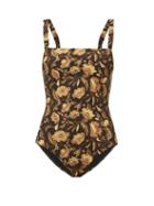 Matchesfashion.com Matteau - The Square Floral-print Swimsuit - Womens - Yellow Print