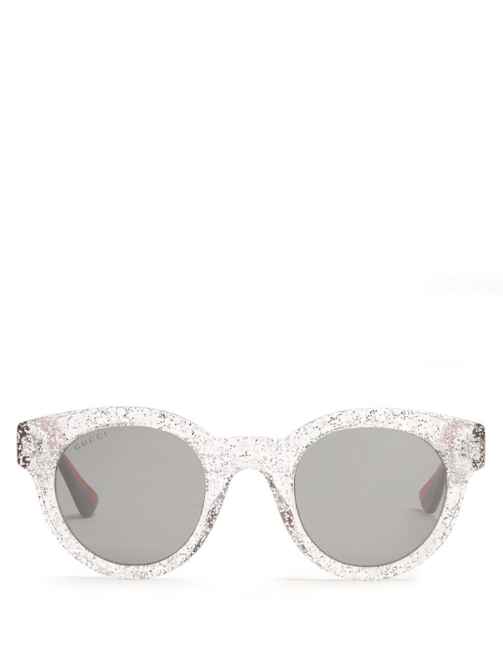 Gucci Glittered Round-frame Sunglasses