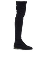 Jimmy Choo - Palina Suede Over-the-knee Flat Boots - Womens - Black
