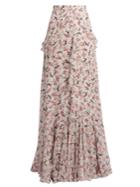 Erdem Alison Floral-print Silk-voile Maxi Skirt