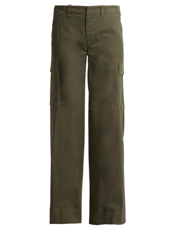 Nili Lotan Harrow Wide-leg Stretch-cotton Cargo Trousers