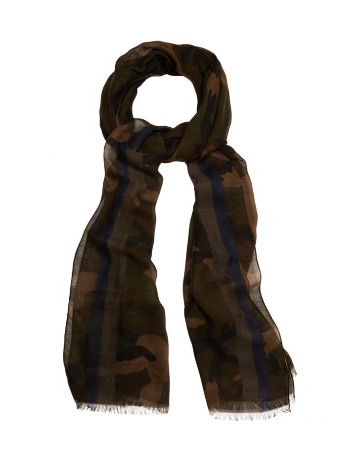 Valentino Camouflage-print Voile Scarf