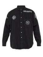 Matchesfashion.com Vetements - Western Embroidered Denim Shirt - Mens - Black